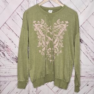 No Boundaries Floral Butterfly Pullover Sweatshirt